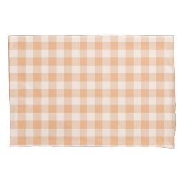 Peach White Checkered Gingham Patterno