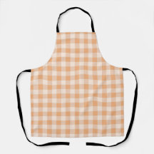 Peach White Checkered Gingham Patterno