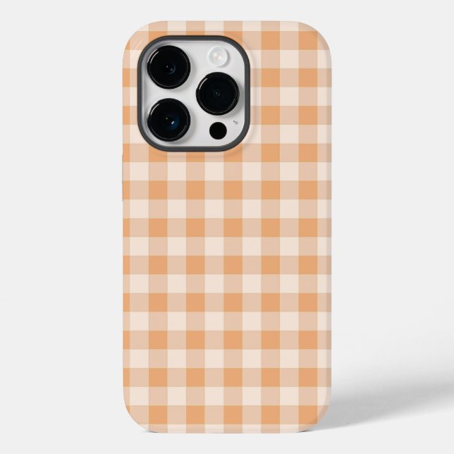 Peach White Checkered Gingham Patterno (Verso)