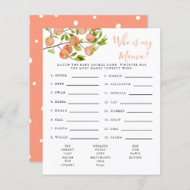 Peach Who Is My Mama Chá de fraldas Game