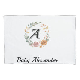 Peachy Coral Rose Wreath Personalized Name