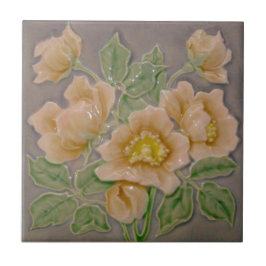 Peachy Floral Majolica Faux Alivio c1900 Repro