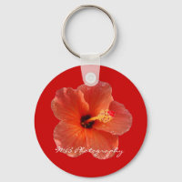 Peachy Hibiscus Chaveiro