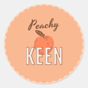 Peachy Keen Peach adesivos redondos colorido
