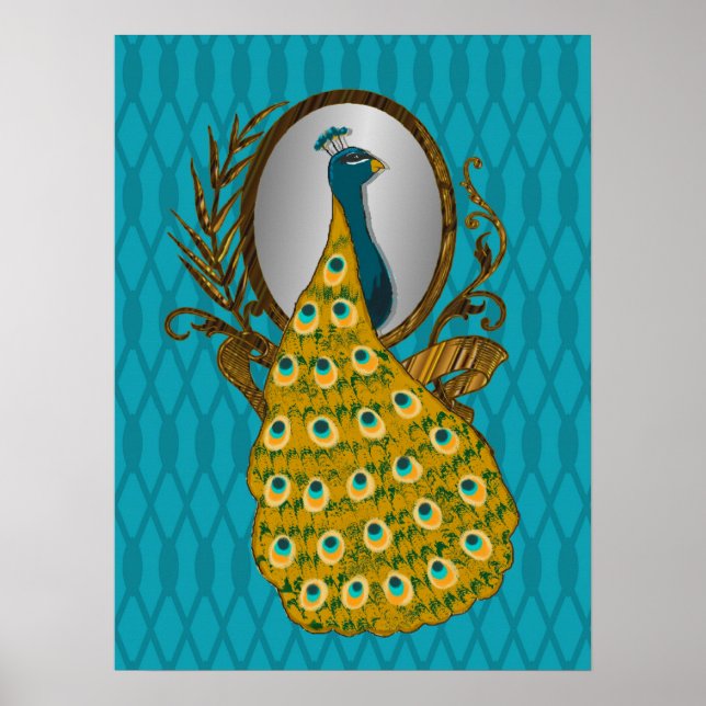 Peacock Admitindo Seu Poster de Reflexão (Frente)