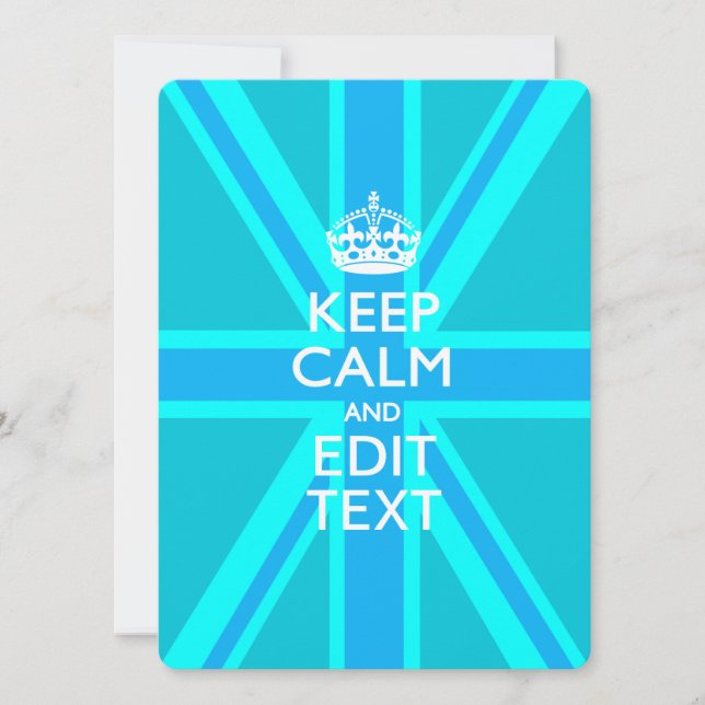 Peacock Aqua Mantenha Calma E O Seu Texto Do Jack  (Frente)