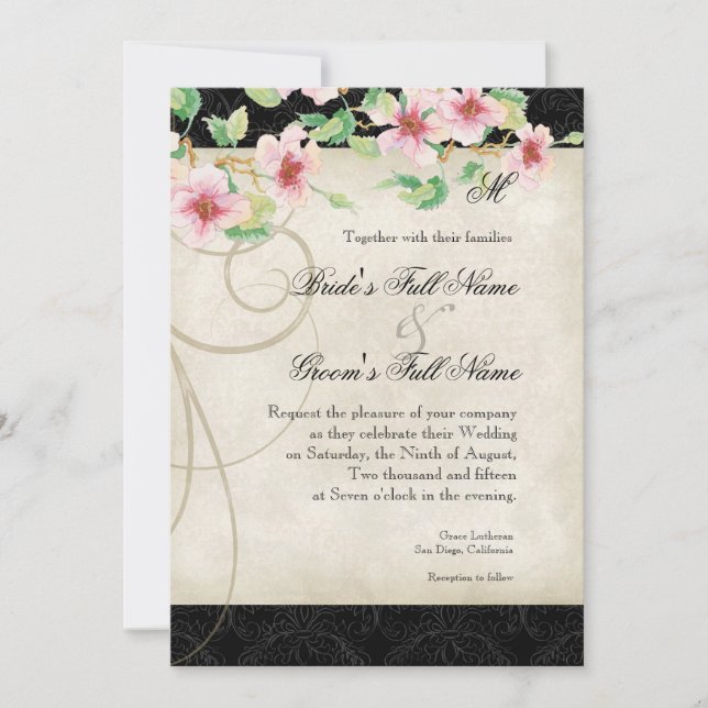 Peacock Bird Cage - Convite para Casamento (Frente)