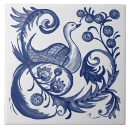 Peacock Blue White Swirl Vintage Design