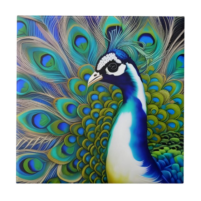 Peacock Branco Azul e Verde (Frente)