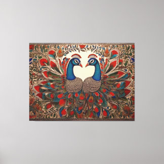 Peacock Canvas Prints: Authentic Madhubani Art