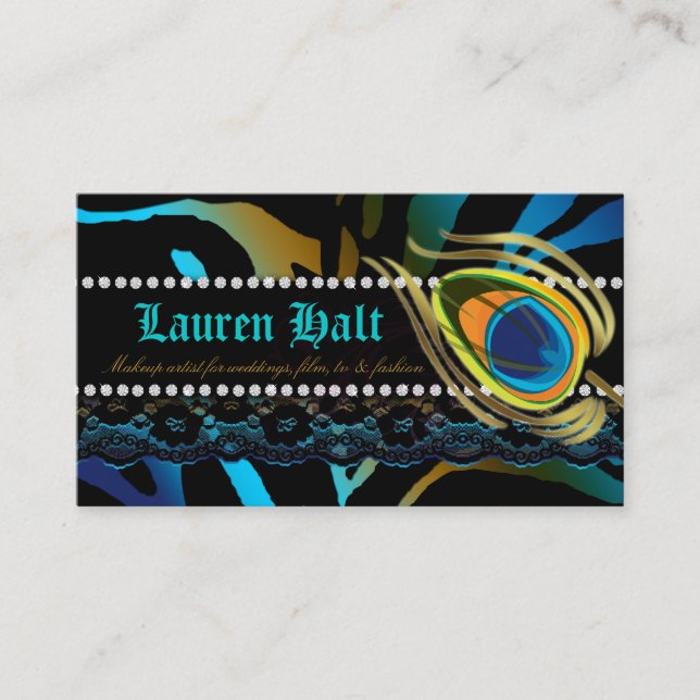 Peacock Cartão de visita hair salon spa (Frente)