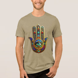 Peacock Color Flower Petals Hamsa Green Third Eye