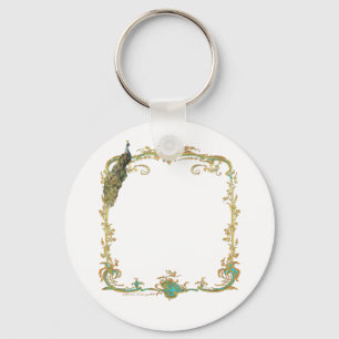 Peacock com o Chaveiro de quadro Dourado "Salvar a