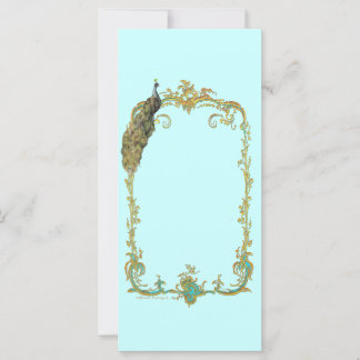 Peacock com o Quadro Dourado "Salvar a Data" Card