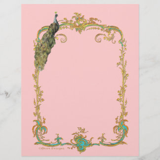 Peacock com Papel de Carta Dourado