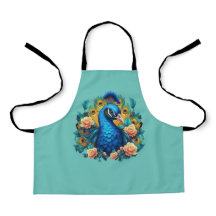 Peacock Com Rosas De Pêssego