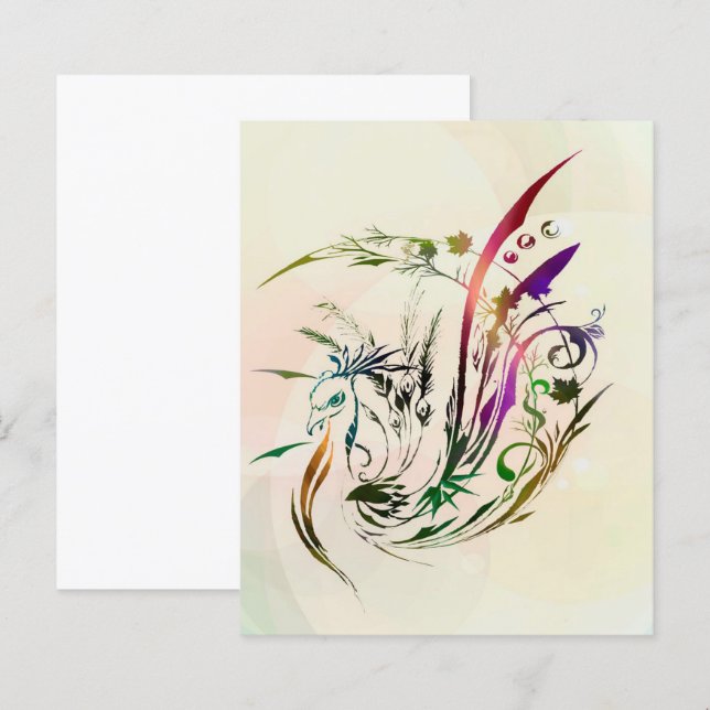 Peacock Decor Trabalho de arte | Design moderno (Frente/Verso)