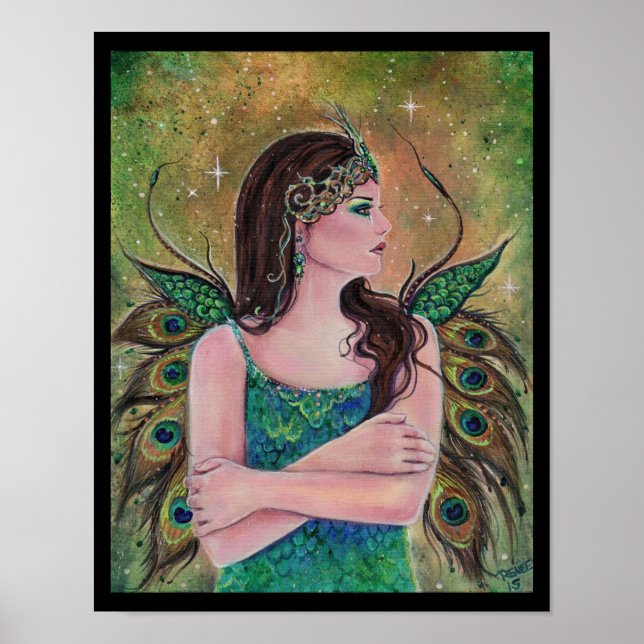 Peacock Fairy fantasma art poster por Renee (Frente)