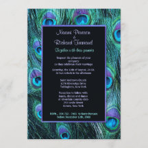 Peacock Feather Drama - Convite para Casamento