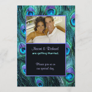 Peacock Feather Drama - Convite para Casamento Fot