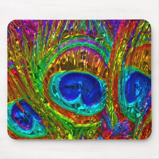 Peacock Feather Glass Art 1 Mousepad (Frente)