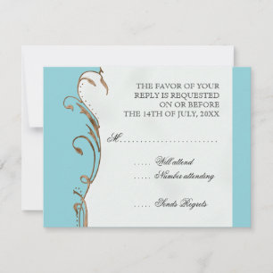 Peacock Feather n Swirls - Convite para Casamento