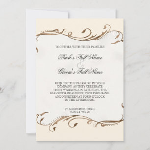 Peacock Feather n Swirls - Convite para Casamento