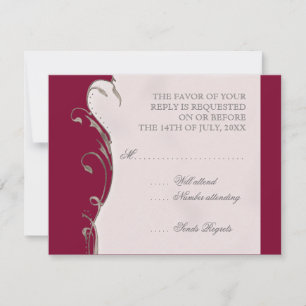 Peacock Feather n Swirls - Convite para Casamento