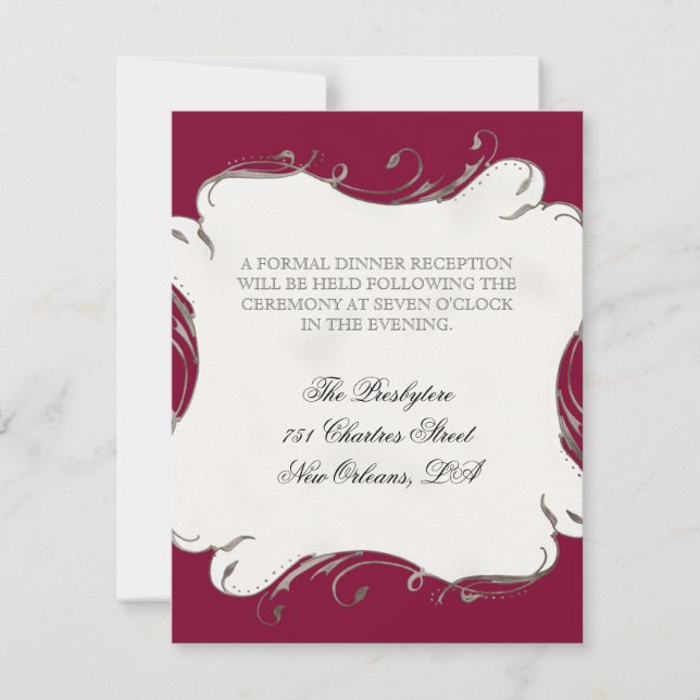 Peacock Feather n Swirls - Convite para Casamento (Frente)