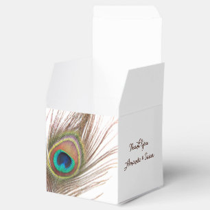 Peacock Feather Obrigado Caixas Favoritas
