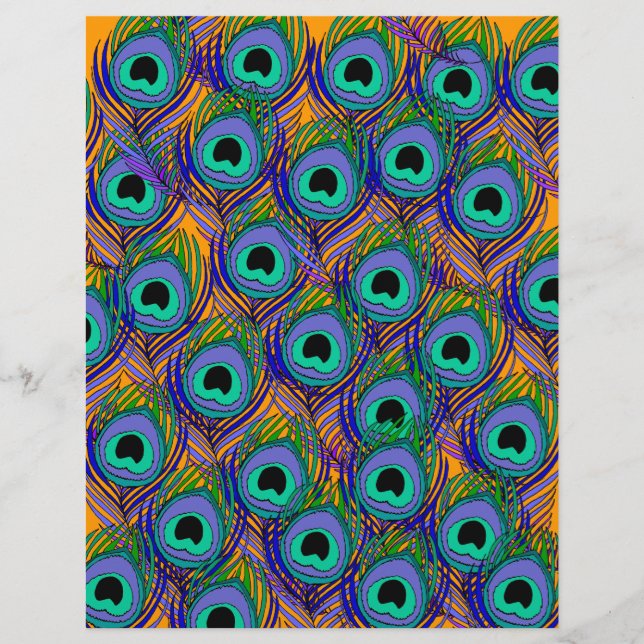 Peacock Feather Paper - Laranja tropical (Frente)