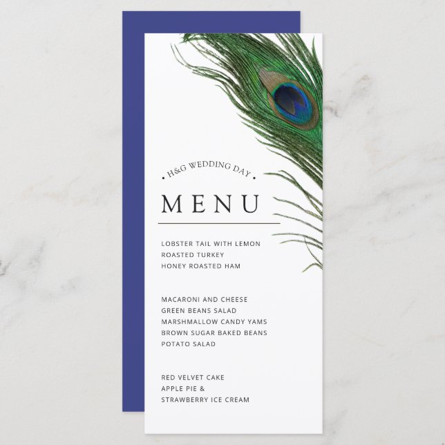 Peacock Feather Poise | Menu Janto (Frente/Verso)