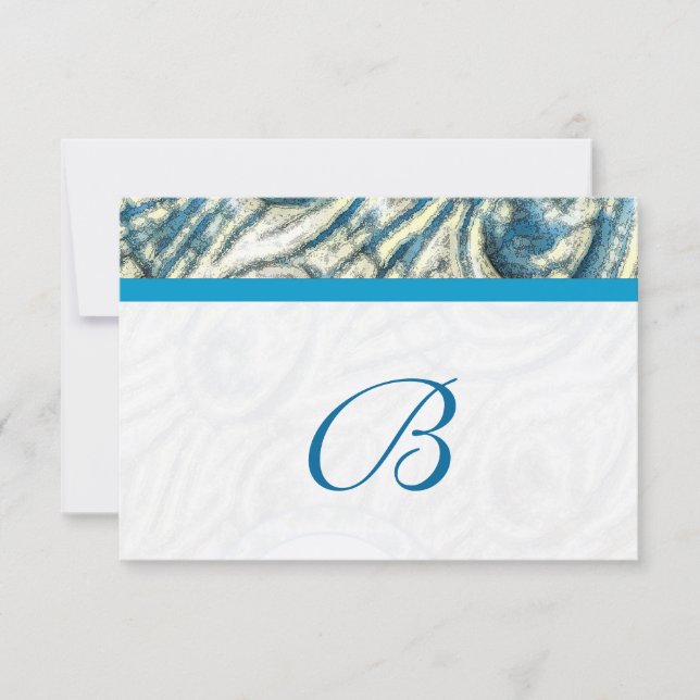 Peacock Feather Swirls Wedds RSVP (Frente)
