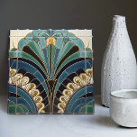 Peacock Feather Symbolism Belle Epoque Art Deco<br><div class="desc">Este azulejo cerâmico impressionante apresenta um padrão simétrico de penas de pavão inspirado nos períodos de Art Deco e Belle Epoque. A Época de Belle, ou "era bela", foi uma época de florescimento artístico e cultural na Europa do final do século XIX ao início do 20. A pena de pavão...</div>