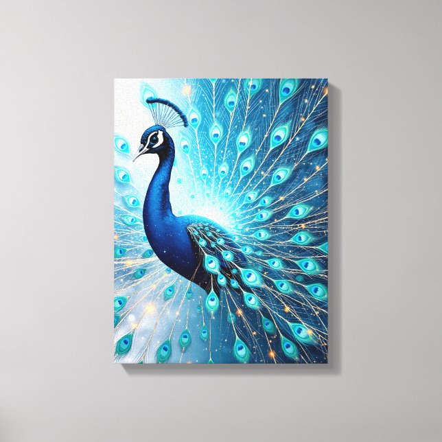 Peacock Harmonics – Premium Wrapped Canvas (Frente)