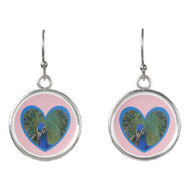 Peacock Heart Earrings