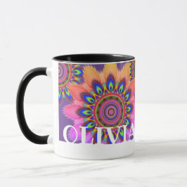 PEACOCK inicial - caneca de café Mandala