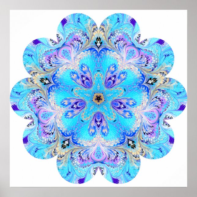 Peacock Kaleidoscope Poster (Frente)