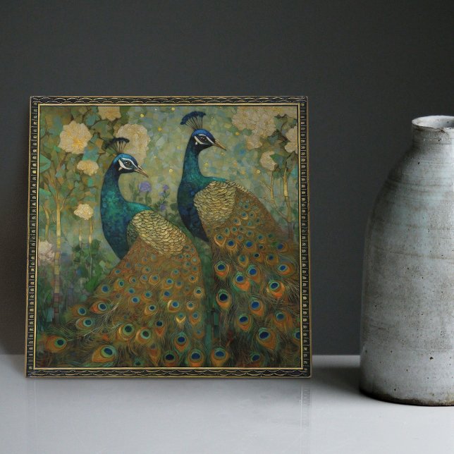 Peacock Klimt Wall Decor Impressionista Art Nouvea (Criador carregado)
