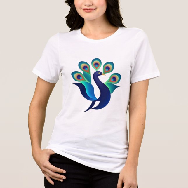Peacock majestoso - Cores do Elegance Tee (Frente)