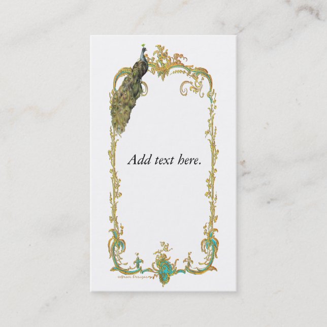 Peacock n Paisley Cartão de visita (Frente)
