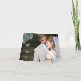 Peacock Paisley Wedding Obrigado Nota Cartões