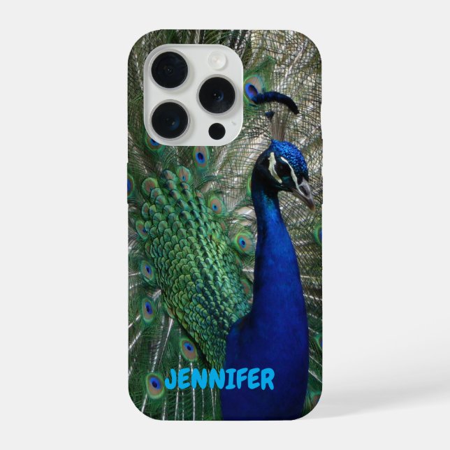 Peacock Personalized iPhone Cell Phone Cover (Verso)