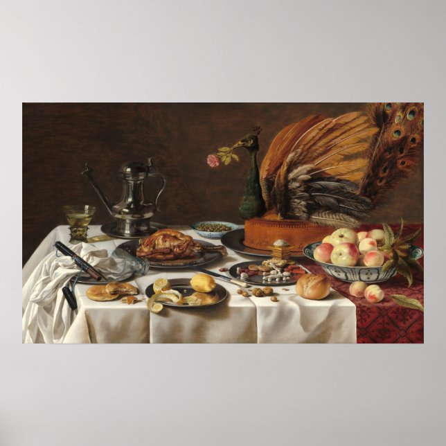 Peacock Pie - Pieter Claesz Fine Art Poster (Frente)