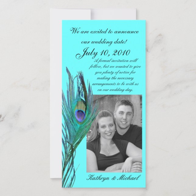 Peacock Salvar o Cartões de fotos de Data (Frente)