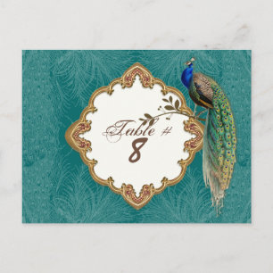 Peacock & Swirls do ouro - Cartões de números de t