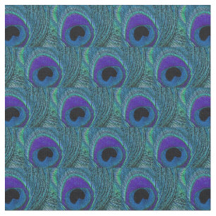 Peacock Tecido Púrpura Travinho Azul Aqua