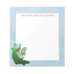 Peacock Vibrante Bloco de notas azul