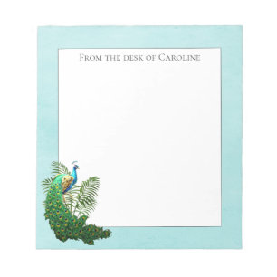 Peacock Vibrante Bloco de notas teal