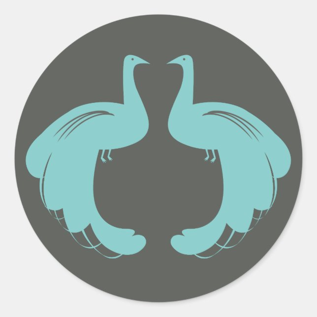 PEACOCKS em adesivos AQUA (Frente)